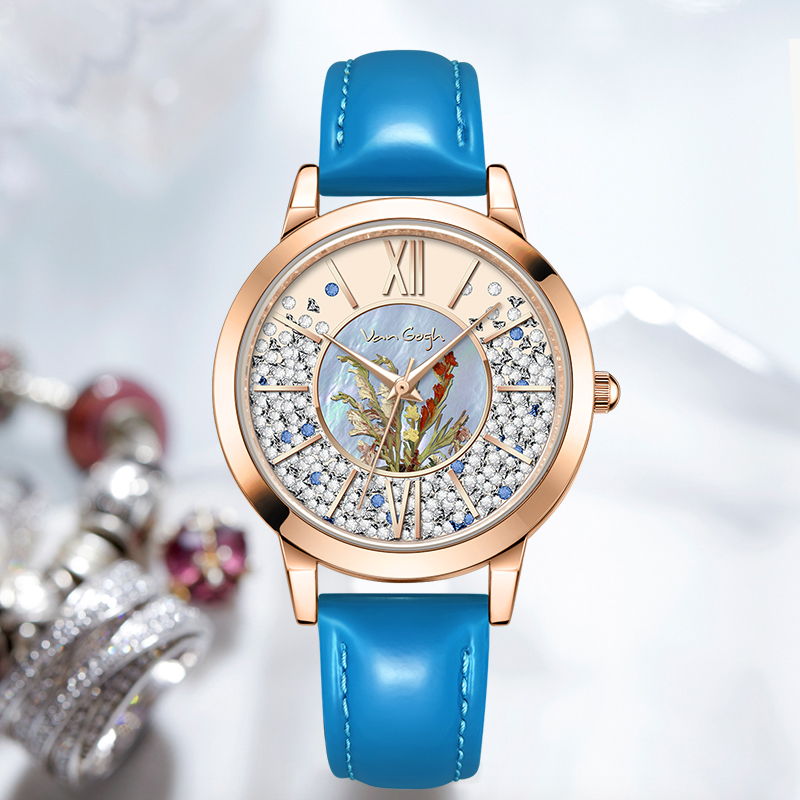梵高(VanGogh)女士艺术石英腕表 臻彩系列-臻彩剑兰FLS-1811
