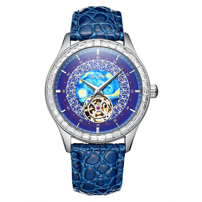 "梵高(Vangogh)全自动机械男表艺术家·罗盘系列 星空"M-SGLB99